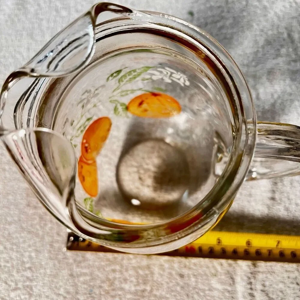 Vintage Orange Juice Glass Pitcher w/ Ice Lip ~ Retro 🍊